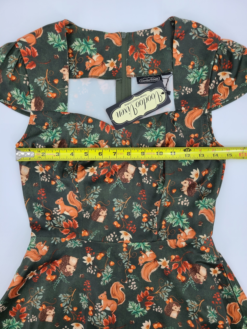 Voodoo Vixen Cottagecore Squirrel Midi Dress Size XS/2 - Picture 9 of 14
